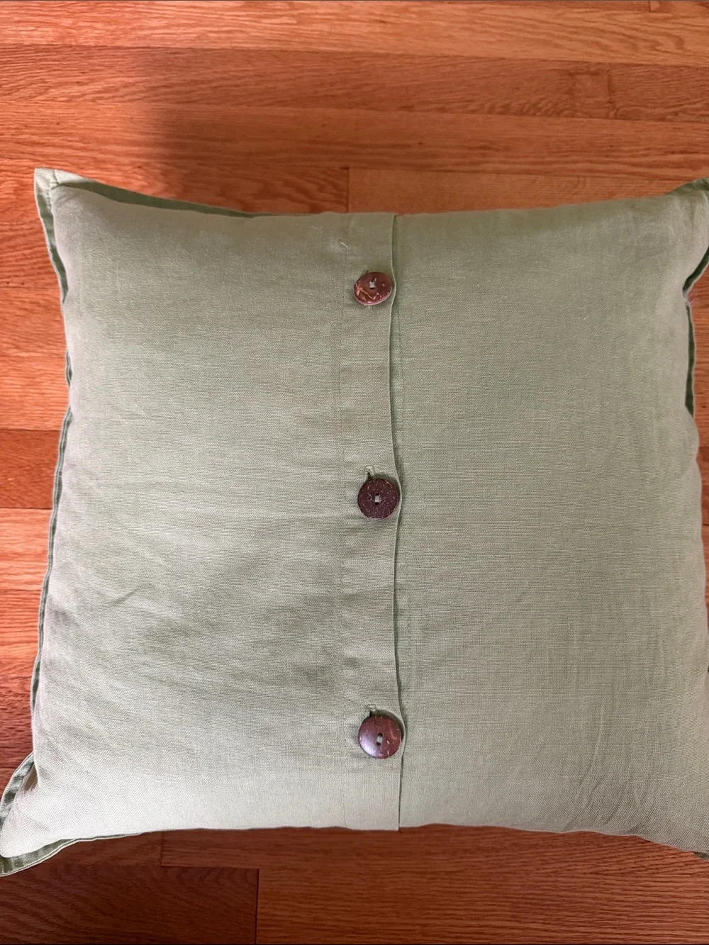 West elm green throw pillow with buttons